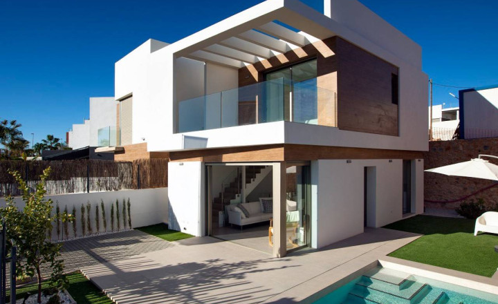 Luxury new build villa with private pool and 4 km from the sea in Villamartin, Orihuela Costa. Delivery February 2023